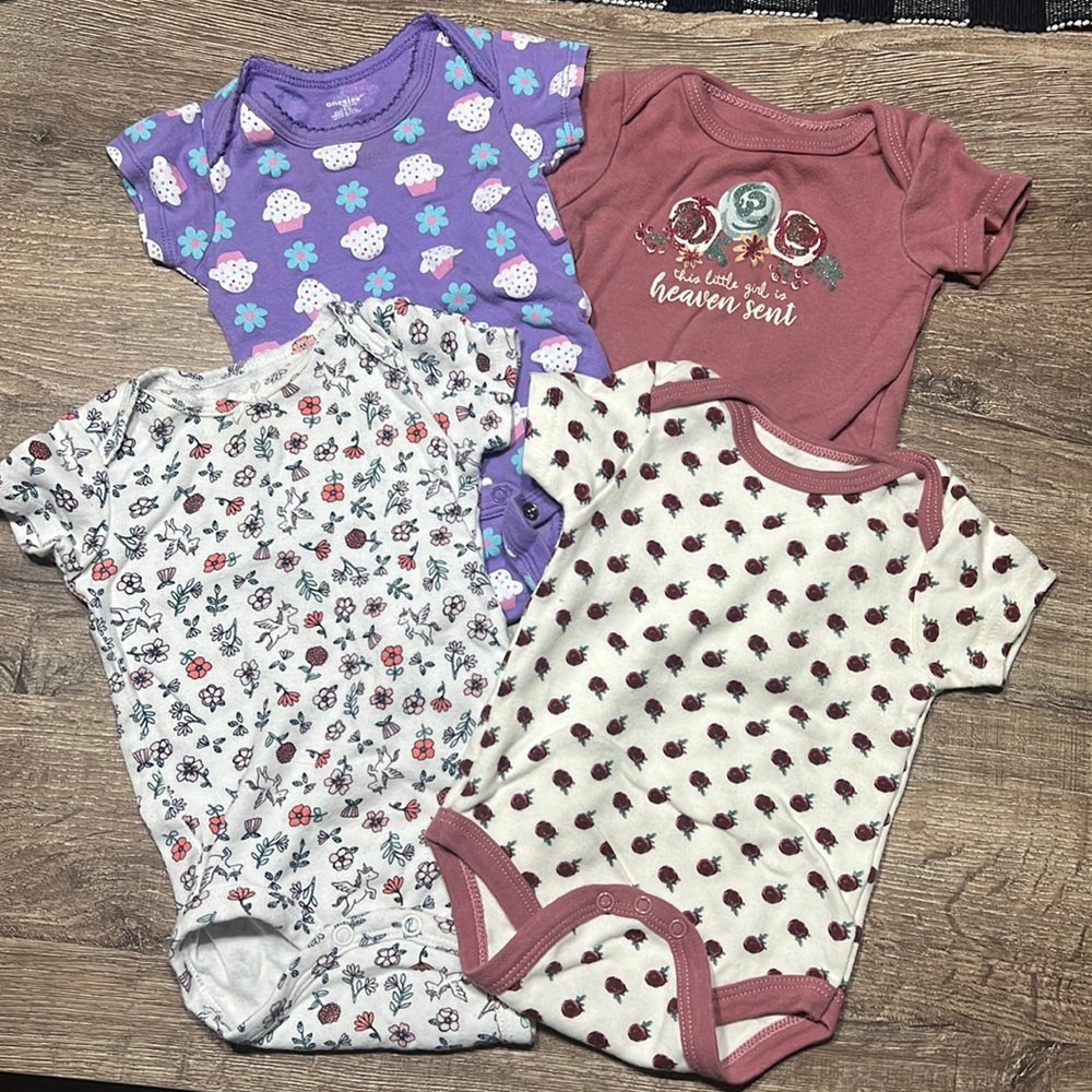 Baby girl 3-6 month onesie bundle